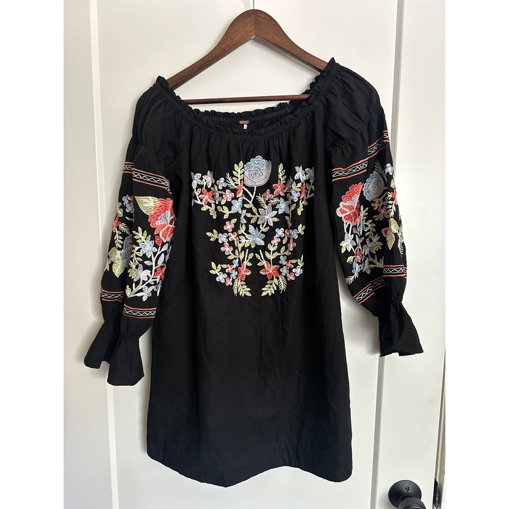 Free People Fleur du Jour Floral Embroidered Mini Dress Size XS